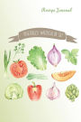 Recipe Journal: Set of Watercolor Veggies Cooking Journal, Lined and Numbered Blank Cookbook 6 x 9, 180 Pages (Recipe Journals)