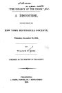 The Infancy of the Union, A Discourse Delivered Before the New York Historical Society