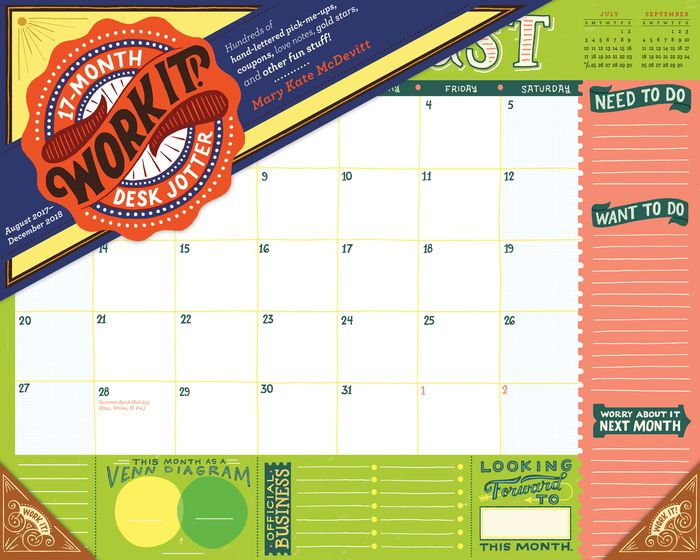 2018 Work It Desk Jotter Calendar By Mary Kate Mcdevitt 2018 Work It Desk Jotter Calendar
