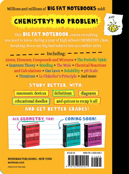 Everything You Need to Ace Chemistry in One Big Fat Notebook