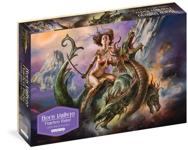 Boris Vallejo Fearless Rider 1,000-Piece Puzzle: for Adults Fantasy Dragon Gift Jigsaw 26 3/8