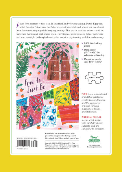 Free to Just Be 1,000-Piece Puzzle: (Flow) for Adults Families Picture Quote Mindfulness Game Gift Jigsaw 26 3/8