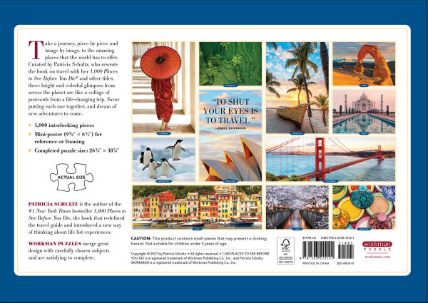 1,000 Places to See Before You Die 1,000-Piece Puzzle: For Adults Travel Gift Jigsaw 26 3/8