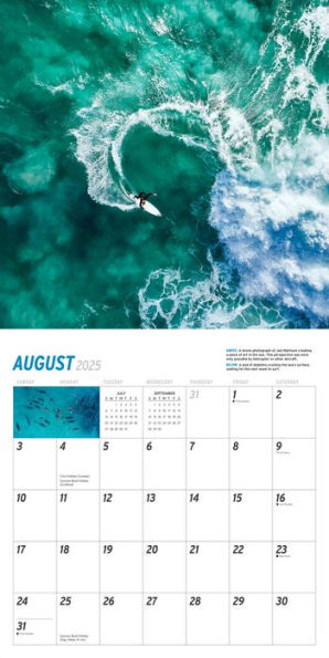 Big Wave Surfing Wall Calendar 2025