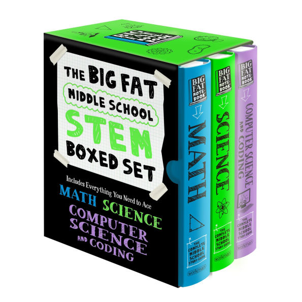 The Big Fat Middle School STEM 3-Book Boxed Set: Includes Everything You Need to Ace Math, Science, and Computer Science and Coding