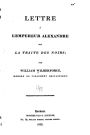 Lettre l'empereur Alexandre sur la traite des noirs