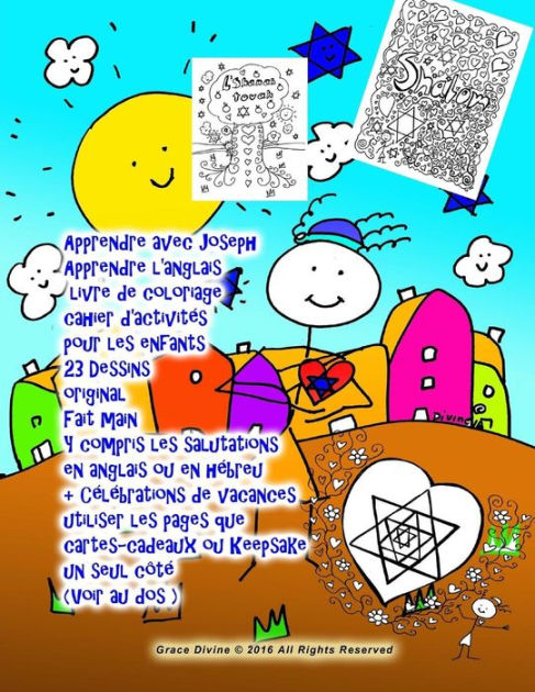 Apprendre Avec Joseph Apprendre L Anglais Livre De Coloriage Cahier D Activites Pour Les Enfants 23 Dessins Original Fait Main Y Compris Les