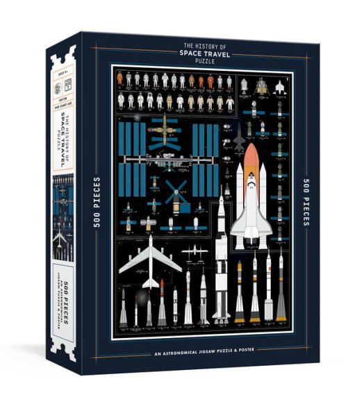 History of Space Travel Puzzle: Astronomical 500-Piece Jigsaw Puzzle & Poster : Jigsaw Puzzles for Adults