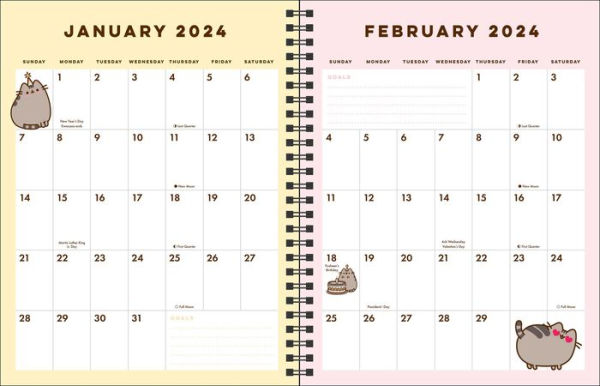 Pusheen Month Weekly Monthly Planner Calendar By Belton