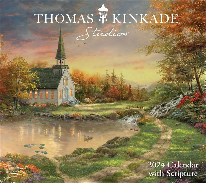Thomas Kinkade Studios 2024 Deluxe Wall Calendar with Scripture by