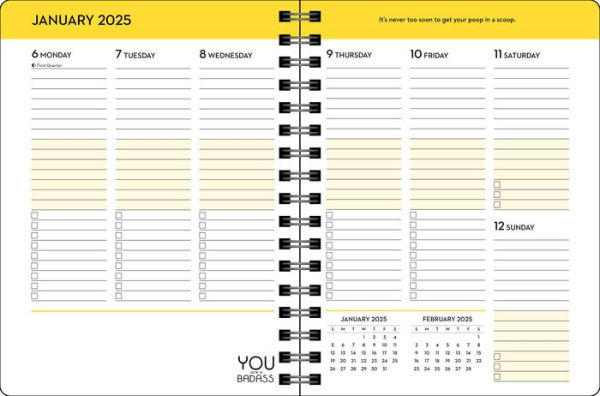 You Are a Badass Deluxe Organizer 17-Month 2024-2025 Weekly/Monthly Planner Calendar