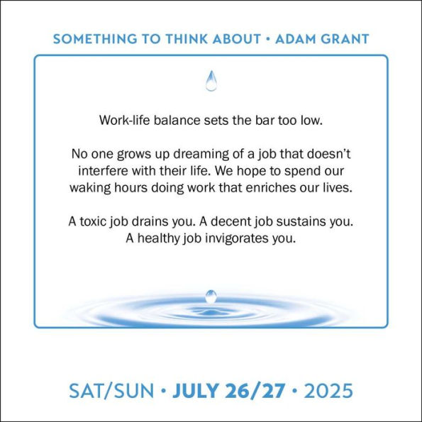 Adam Grant 2025 Day-to-Day Calendar: Something to Think About: Daily Insight from the Psychologist and Author