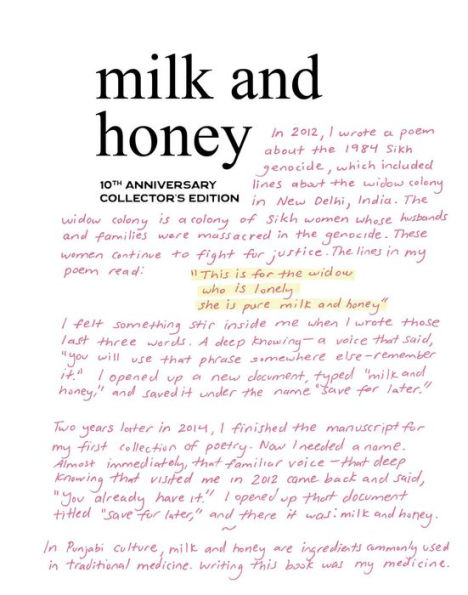 Milk and Honey: 10th Anniversary Collector's Edition