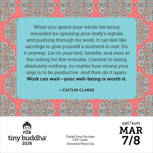 2026 Tiny Buddha Day-to-Day Calendar