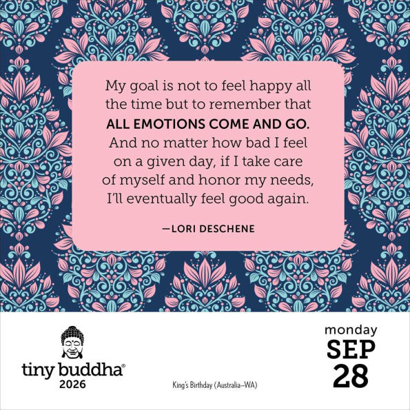 2026 Tiny Buddha Day-to-Day Calendar