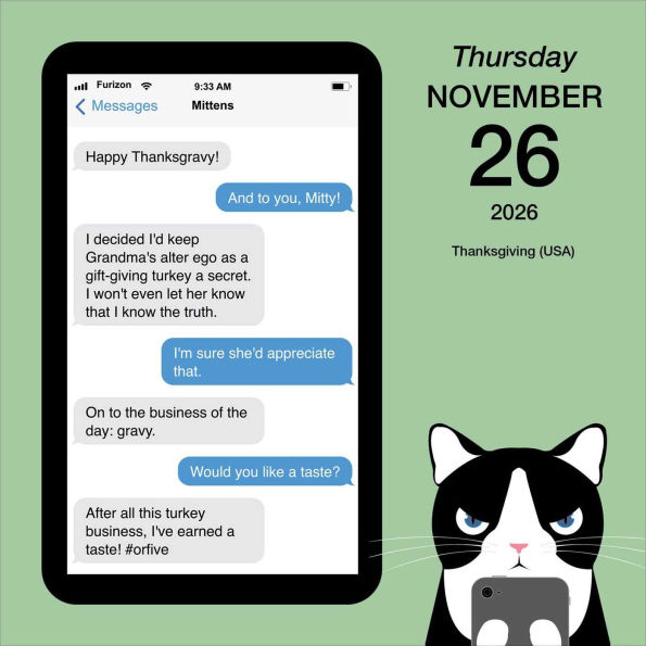 2026 Texts from Mittens the Cat Day-to-Day Calendar