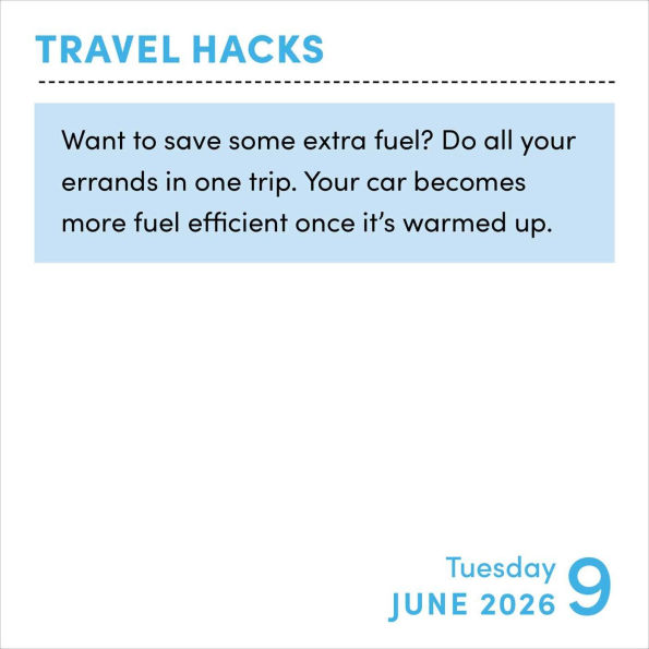 2026 Travel Hacks Day-to-Day Calendar