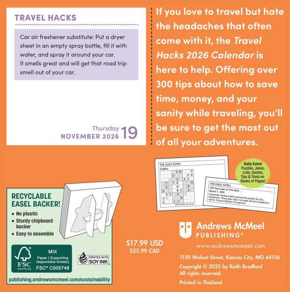 2026 Travel Hacks Day-to-Day Calendar