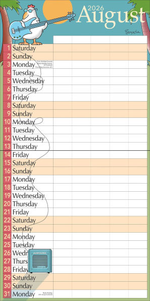 2025-2026 Sandra Boynton's 17-Month My Family Wall Calendar