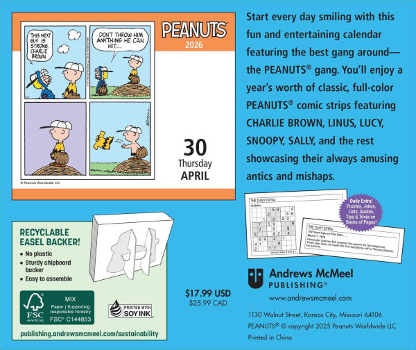 2026 Peanuts Day-to-Day Calendar