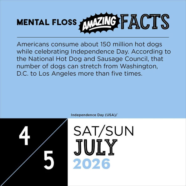 2026 Amazing Facts from Mental Floss Calendar