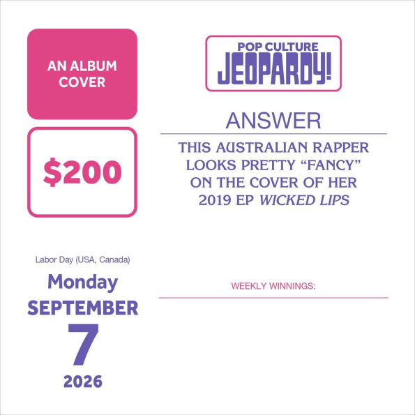 Pop Culture JEOPARDY! 2026 Day-to-Day Calendar