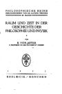 Raum und Zeit in der Geschichte der Philosophie und Physik