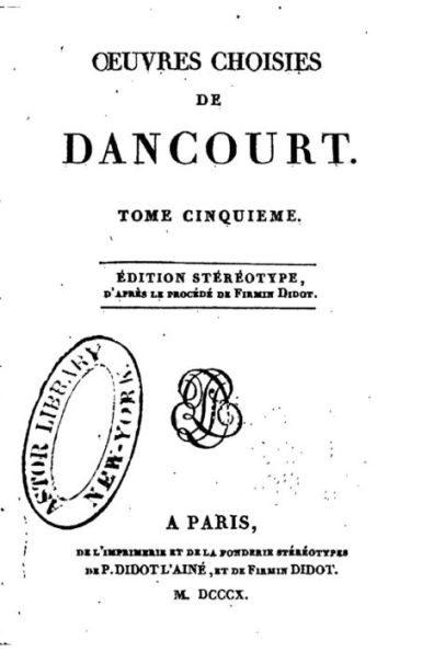 Oeuvres choisies de Dancourt - Tome V
