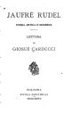 Jaufré Rudel, poesia antica e moderna