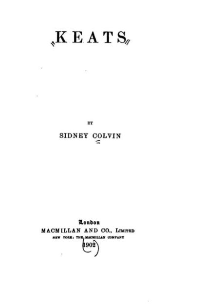 Keats by Sidney Colvin Sir, Paperback Barnes & Noble®