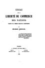 Essai sur la Liberté du Commerce des Nations, Examen de la Théorie Anglaise du Libre-Échange