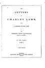 The Letters of Charles Lamb - Part I