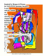 Inspired by Braque & Picasso for JAPANESE language Speakers Learn analytic cubism art style coloring book original handmade drawings made by artist Grace Divine