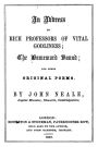 An Address to Rich Professors of Vital Godliness, the Homeward Bound, and Other Original Poems