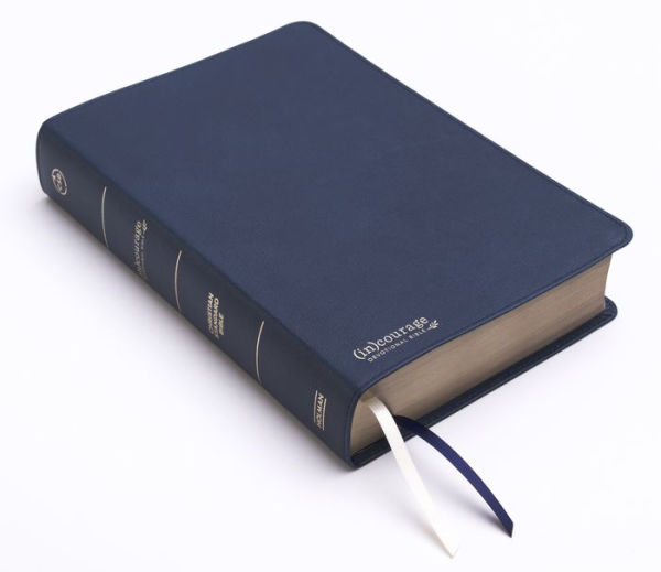 CSB (in)courage Devotional Bible, Navy Genuine Leather