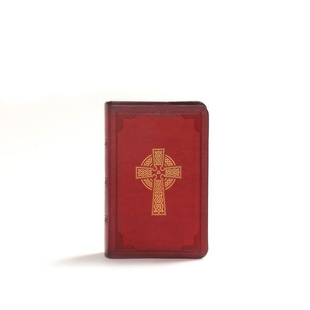 CSB Large Print Compact Reference Bible, Celtic Cross Crimson ...