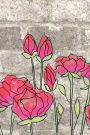 Pink Flowers Painted on a Brick Wall Journal: 150 Page Lined Notebook/Diary