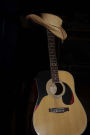 Acoustic Guitar and Straw Cowboy Hat Journal: 150 Page Lined Notebook/Diary