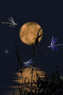 Dragonfly Dance and a Full Moon Journal: 150 Page Lined Notebook/Diary