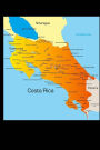 Map of Costa Rica Journal: 150 page lined notebook/diary