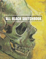 All Black Sketchbook: Van Gogh Skull Painting (Journal, Diary) 8.5 x 11, 100 Pages