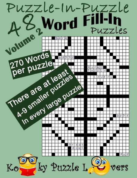 Puzzle-in-Puzzle Word Fill-In, Volume 2, Over 270 words per puzzle