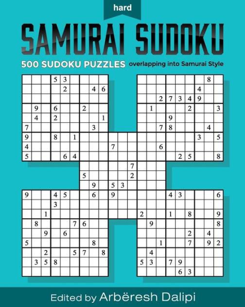 Samurai Sudoku Puzzle Book 500 Hard Puzzles overlapping into 100