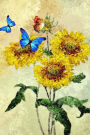 Sunflowers and Butterflies Illustration Art Journal: 150 Page Lined Notebook/Diary