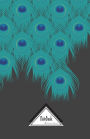 Notebook Journal Dot-Grid,Graph,Lined,No lined: Teal Green Peacock Feather Dark Grey Cover: Small Pocket Notebook Journal Diary, 120 pages, 5.5