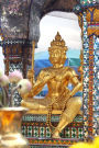 Golden Four-Faced Buddha Statue at Erawan Shrine in Bangkok Thailand: 150 Page Lined Notebook/Diary