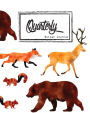 Bullet Journal: Dot Grid, Quarterly Guided,Wild Animal Fox Bear Deer Squirrel,Composition Notebook, 8