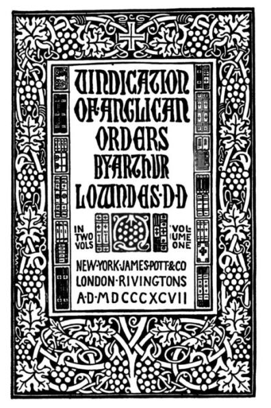 Vindication of Anglican Orders