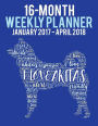 2017-2018 Weekly Planner - Wordcloud Akita: Daily Diary Monthly Yearly Calendar
