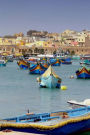 Colorful Traditional Fishing Boats in the Harbor Marsaxlokk Malta Journal: 150 Page Lined Notebook/Diary